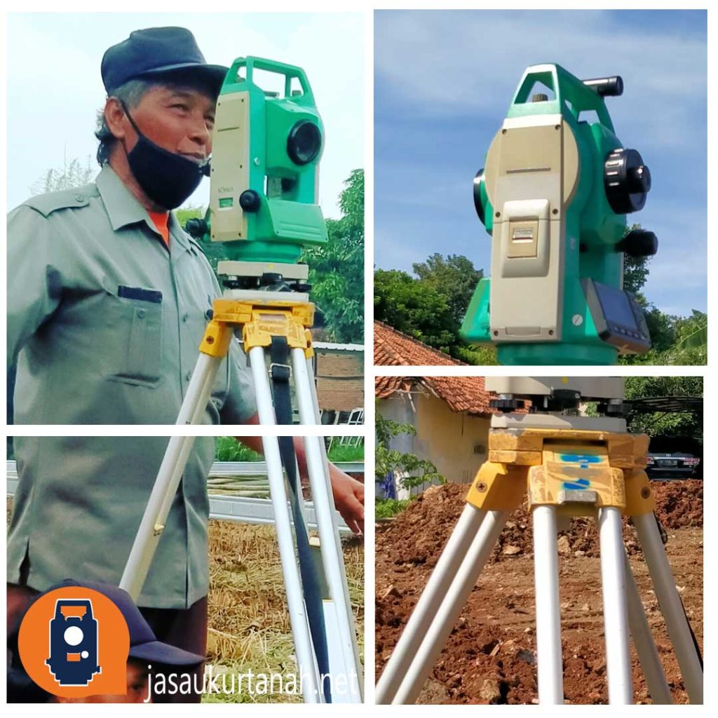 Tahap konstruksi jalan dan saluran tanah dipantau dengan alat ukur total station